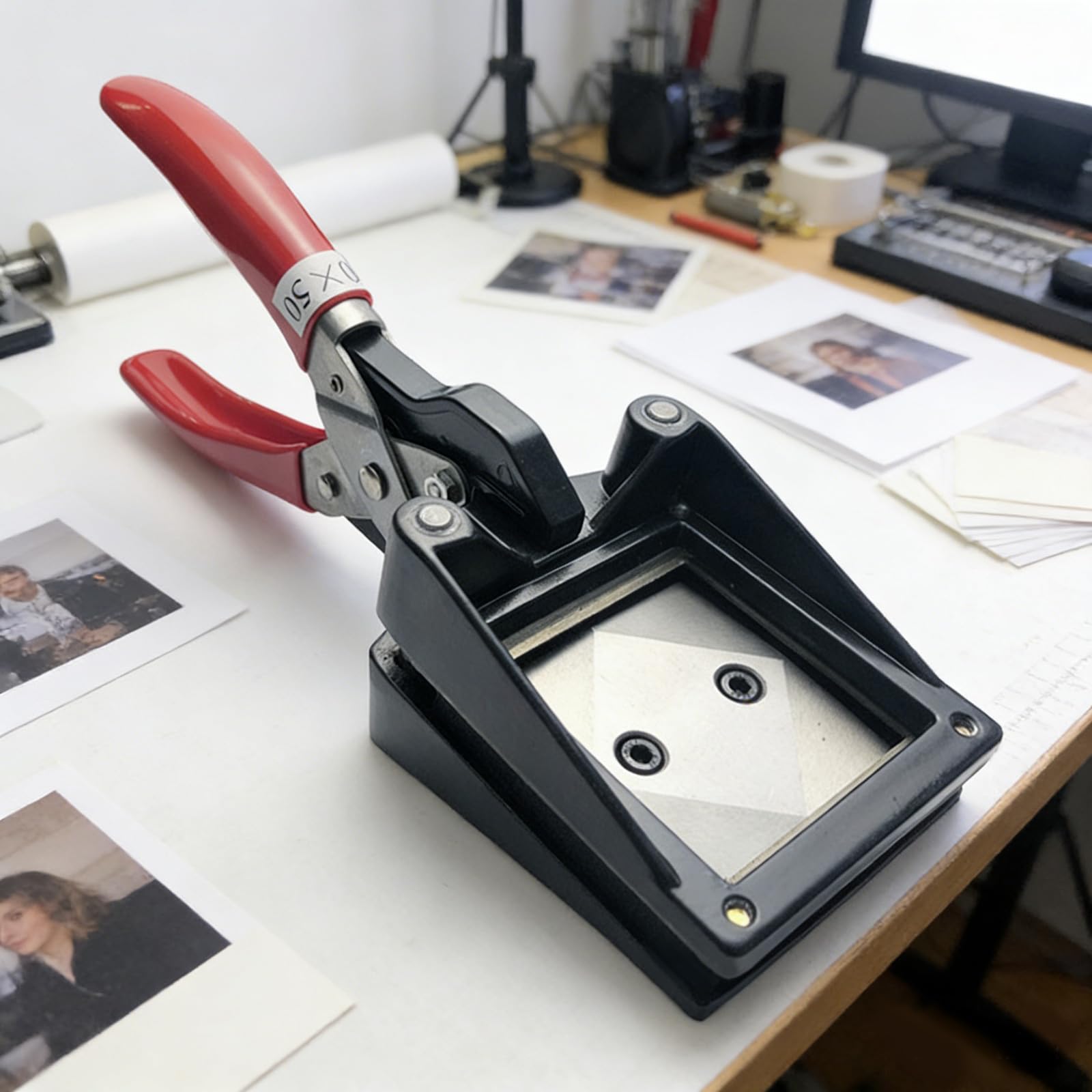 Professionale 50x50mm Photo Slicer Palmare Strumento Metallo per Accurati Bordi Quadrati su Immagini e Identificatori Scrapbooking Photo Cutter