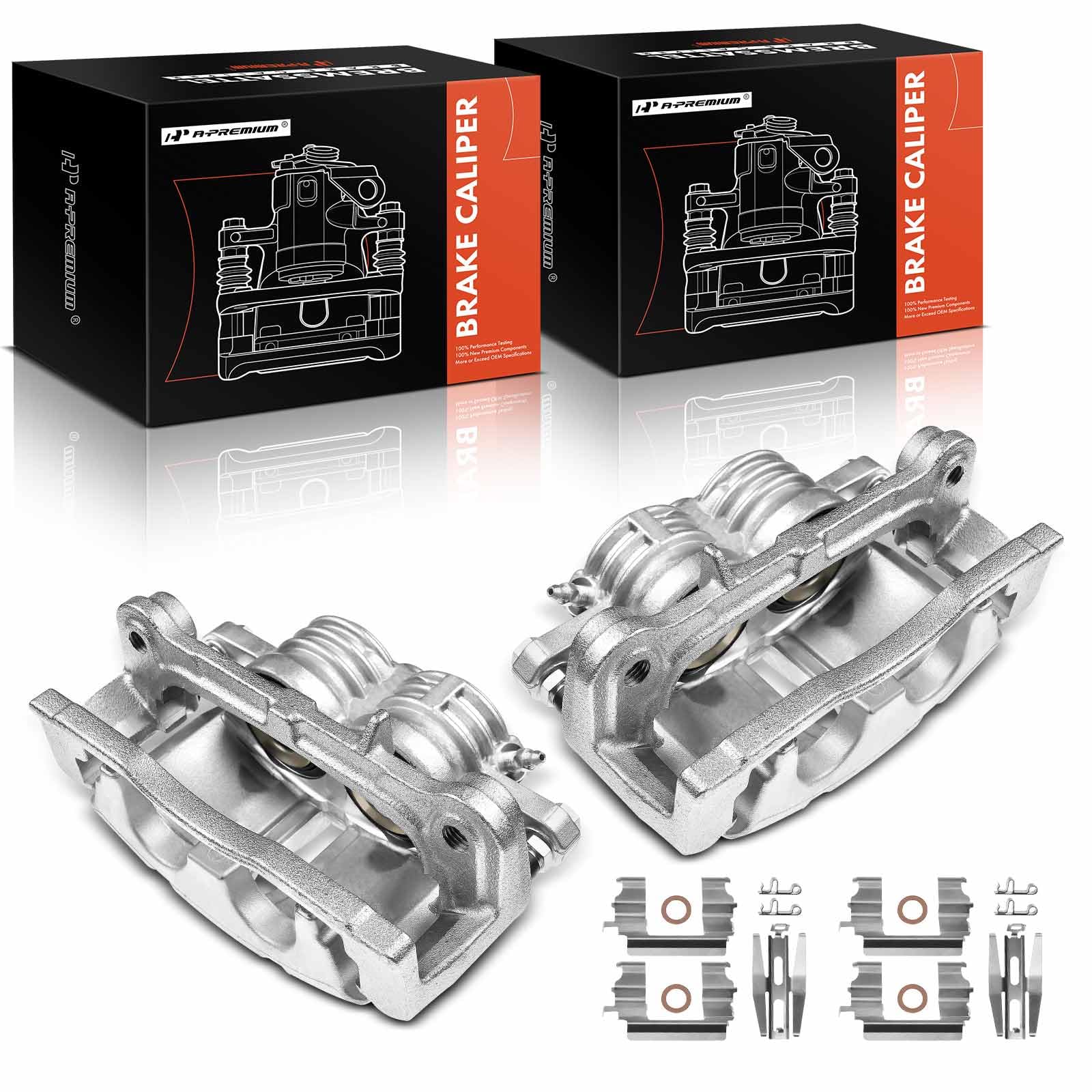 A-Premium Disc Brake Caliper Assembly with Bracket Compatible with Select Buick, Chevrolet, GMC, Isuzu & Saab Models - Rainier, SSR, Trailblazer, Envoy XL XUV, Ascender, 9-7x - Front Side