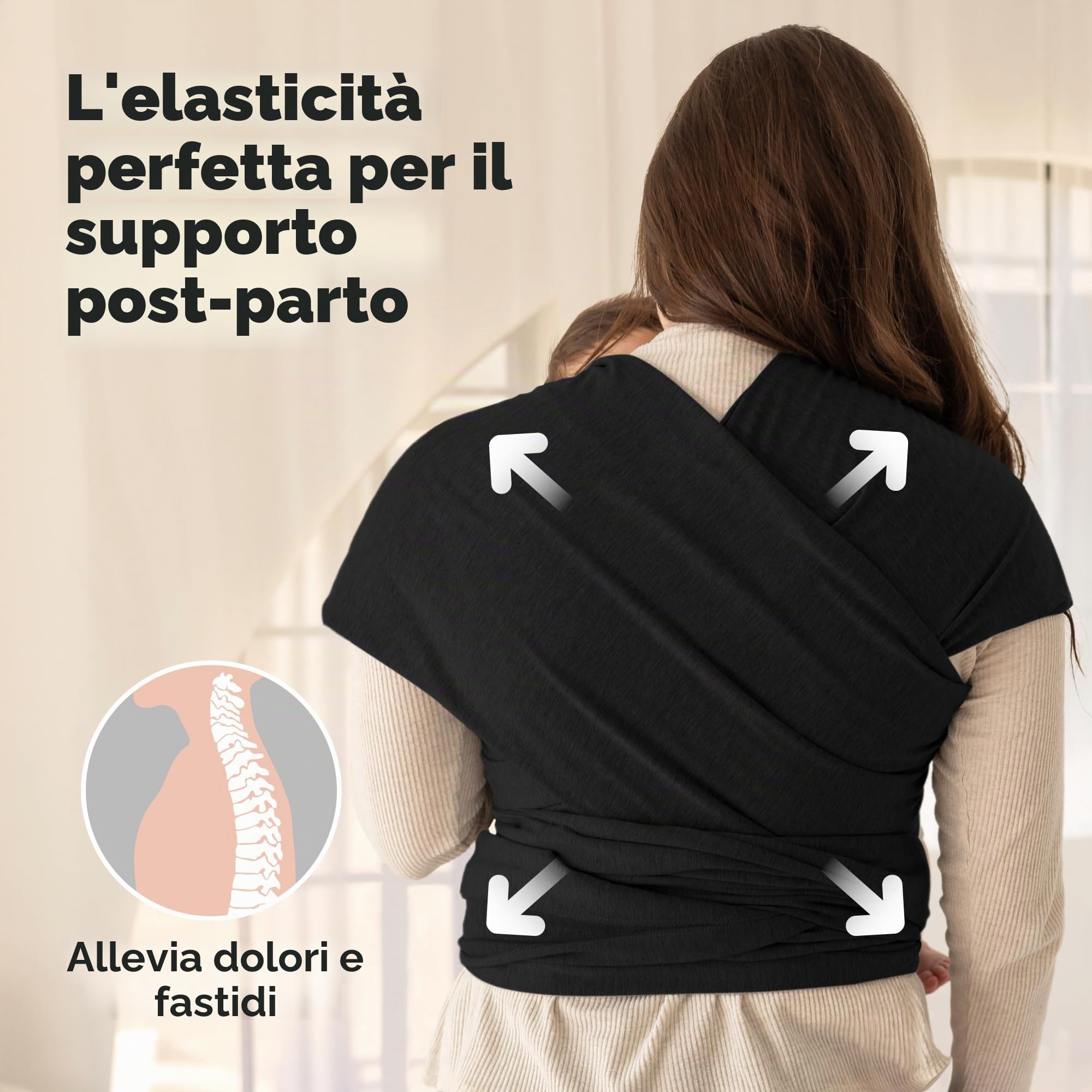 KeaBabies Baby Wrap Carrier - Tutto in 1 Original Baby Carrier Fascia da Neonato a Bambino, Facile da Indossare, Legatura Senza Mani, Leggero, Impacchi per Bambini Traspiranti (Trendy Black)