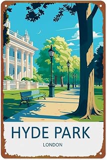 Hyde Park Posters Aluminum Metal Sign 8x12 Inch For Living Room Bedroom Bathroom Decoration