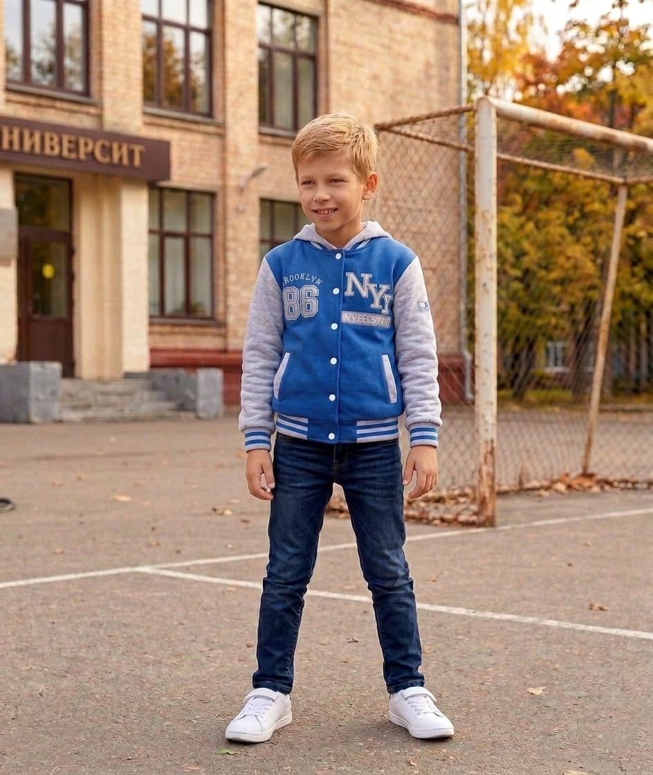 A2Z 4 Kids Enfants Filles Garcons Unisexe Baseball NY ATHLATIC Encapuchonné Veste Varsity Sweat À Capuche Âge 5-13 Ans
