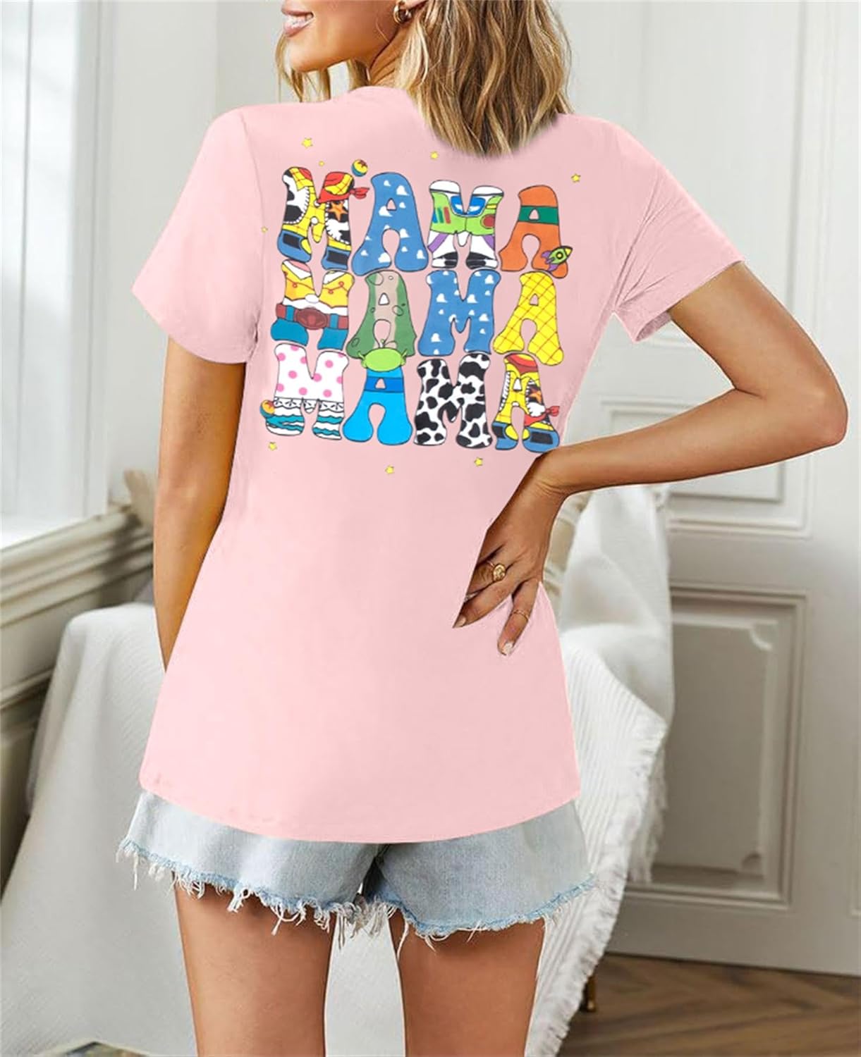 Mama Shirt for Women Mom Life T Shirt Mothers Day Tops Mom Birthday Crewneck Short Sleeve Tops - Image 5