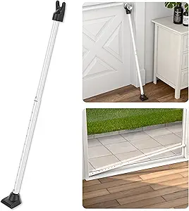 SECURITYMAN Adjustable Door Security Bar - Constructed of High Grade Iron - Great for Apartment Security or Home Protection Door Stoppers -(22.25” - 43.7” for Doors) (22.25” - 39.25” for Patio), White