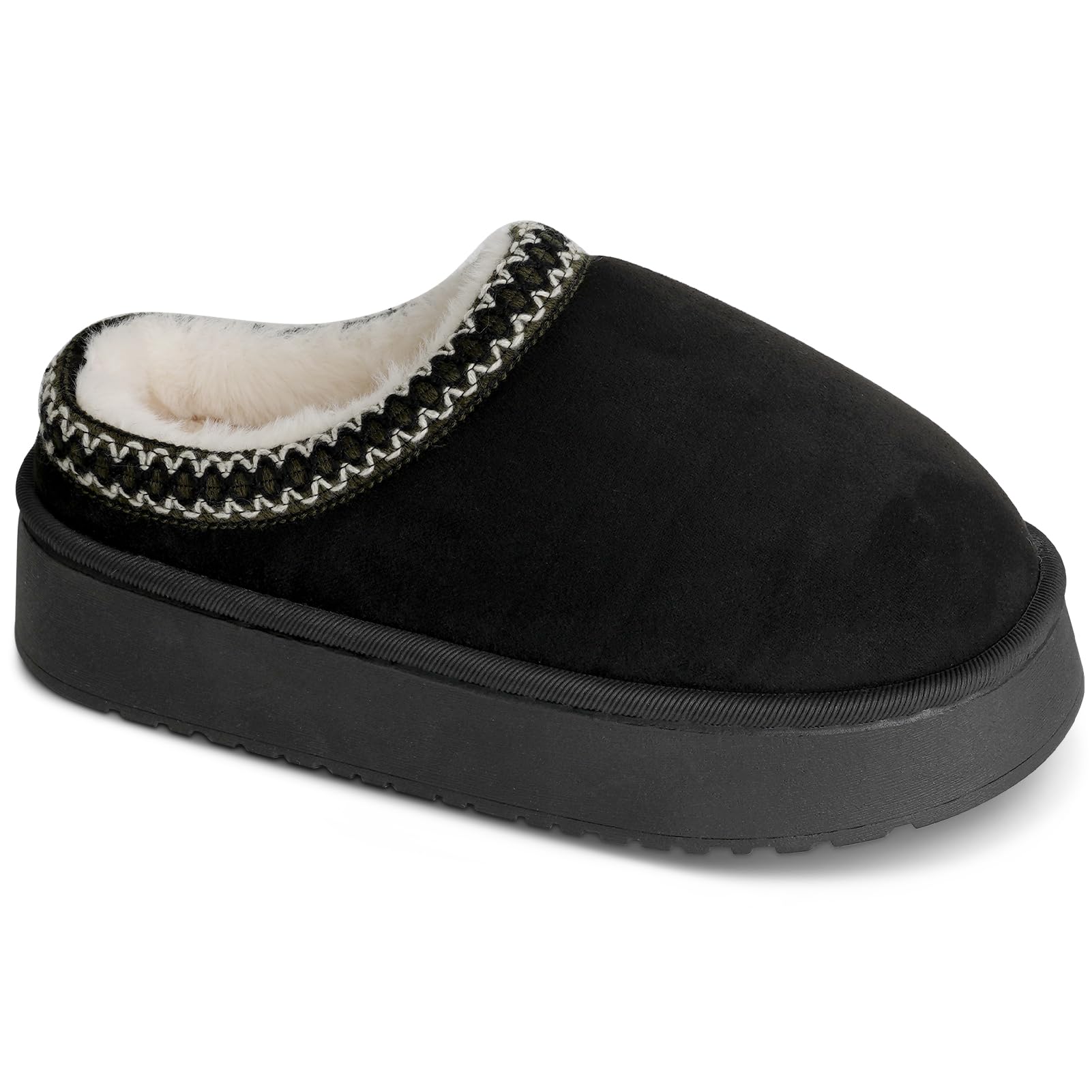 LohcaPlatform Slippers for Women - Fuzzy Ladies Slipper, 4cm Thick Sole, Fleece Lined, Cozy and Stylish Mini Boots Shoes for Indoor