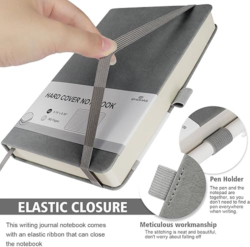 Miniatura 4 de Cuaderno rayado universitario, 360 páginas numeradas (con número de página), tamaño A5, papel rayado de 2.95 ozyd (100 gm), tapa dura de piel, 5.75