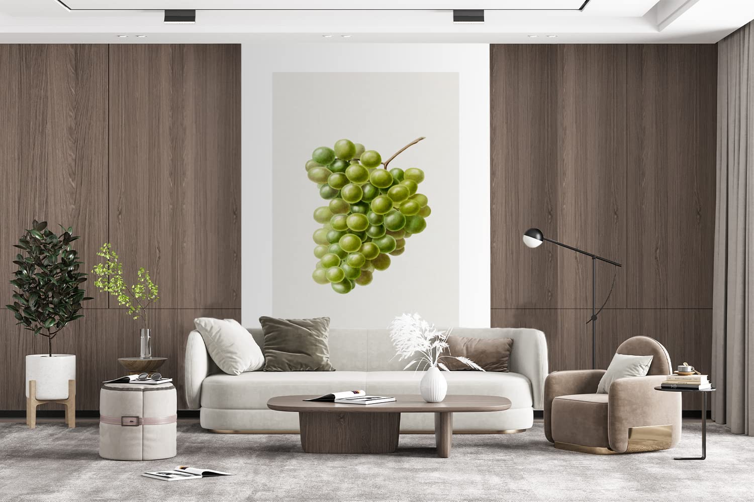 Selbstklebend Tapete Wandpapier Wandaufkleber Fototapete Tapeten Wanddeko 195x300 cm Lebensmittel - Weintrauben - Traube