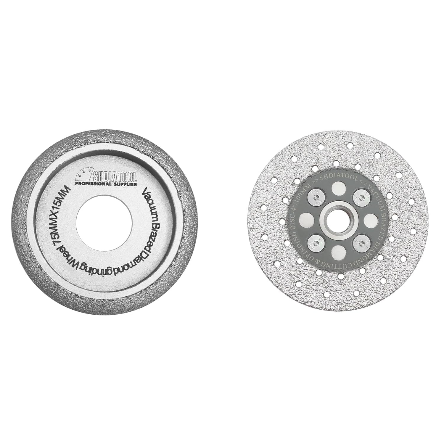 SHDIATOOL 3 Inch Profile Hand Diamond Wheel Height 15mm Convex Curve Edge Grinding for Stone Marble Granite Rock