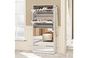 Large Shoe Cabinet with Mirror