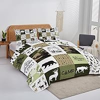 Vista 4 de Colcha para cámper tamaño Queen – Juego de edredón de camuflaje con el mejor recuerdo hecho en camping, ropa de cama para clima frío, edredón