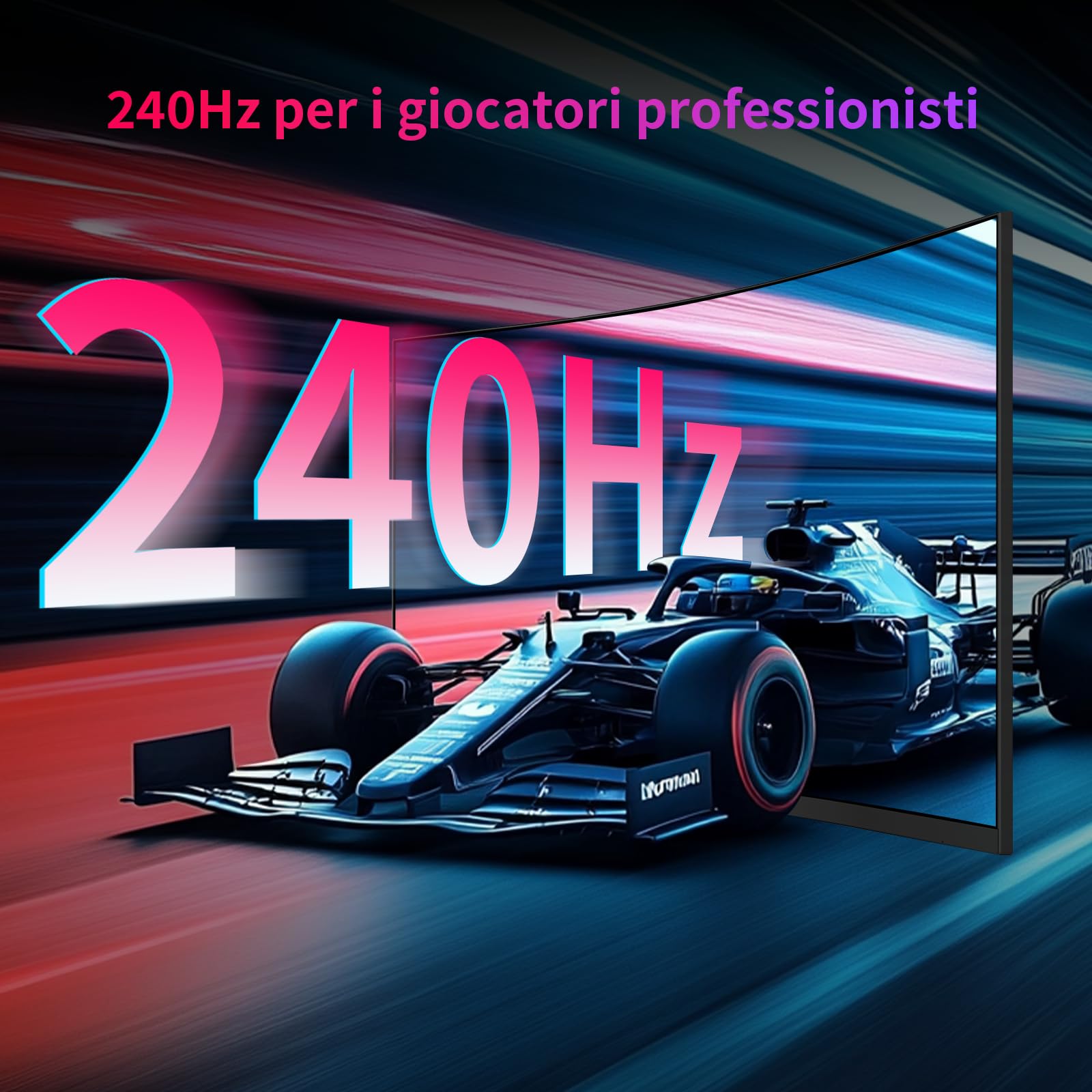 KTC Monitor 32 Pollici Curvo 1000R, 2K WQHD (2560x1440p) 240Hz Monitor Gaming, 1ms, Adaptive Sync, 122% sRGB, Contrasto 4000:1, 2 x DP 1.4 (240Hz), 2 x HDMI 2.0 (144Hz), Supporto Inclinazione e VESA