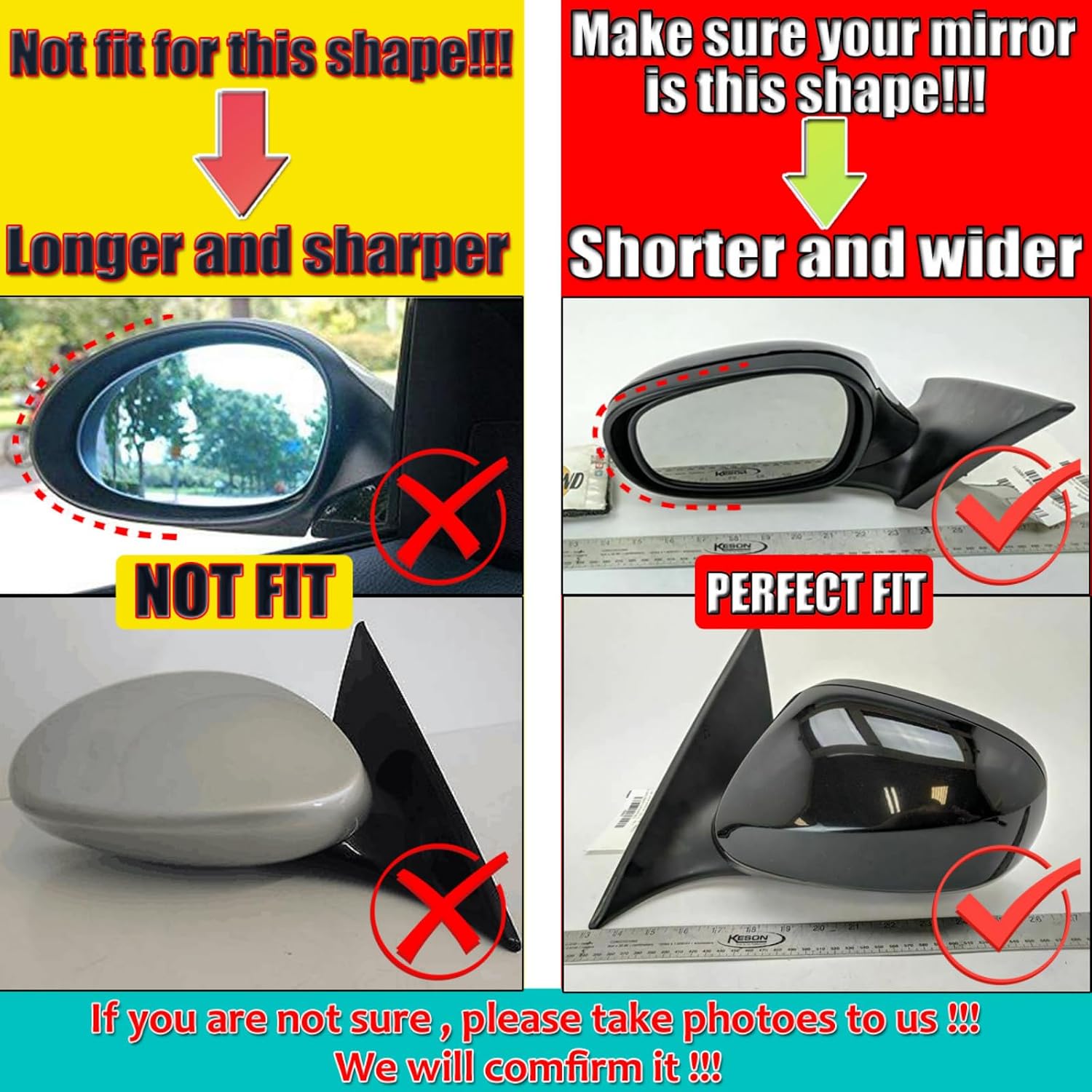 1 Pair Car Side Mirror Covers Carbon Fiber Mirror Caps for 2008-2013 BMW 3 Series E90 E92 E93 Lci & BMW 1 Series E87 Lci E82 E88 Facelift Models Exterior Tuning Car Mirror Accessories - M Style