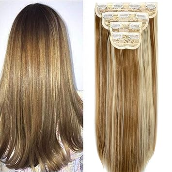 Hioffer 4pcs Clip In Thick Hair Extensions 18