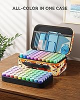 Vista 2 de ARTDOT Contenedor de almacenamiento de 120 ranuras para kits de arte de diamantes para adultos, cajas de almacenamiento portátiles de cuentas