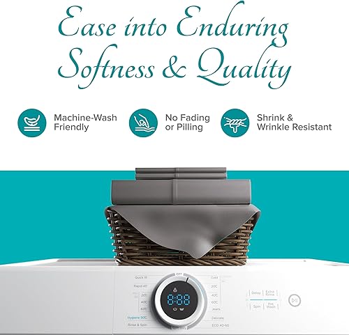 Miniatura 6 de Carressa Linen Funda de edredón 100% algodón egipcio, tamaño King de gran tamaño, 800 hilos, 3 piezas, funda de edredón de algodón de fibra