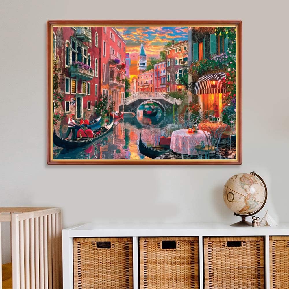 AveJoys Jigsaw Puzzles for Adults 1000 Piece Twilight in Venice 27.56 x 19.69 Inch Jigsaw Puzzle for Adults Educational Game 1000 Pieces Venice Puzzles for Adult - Image 2