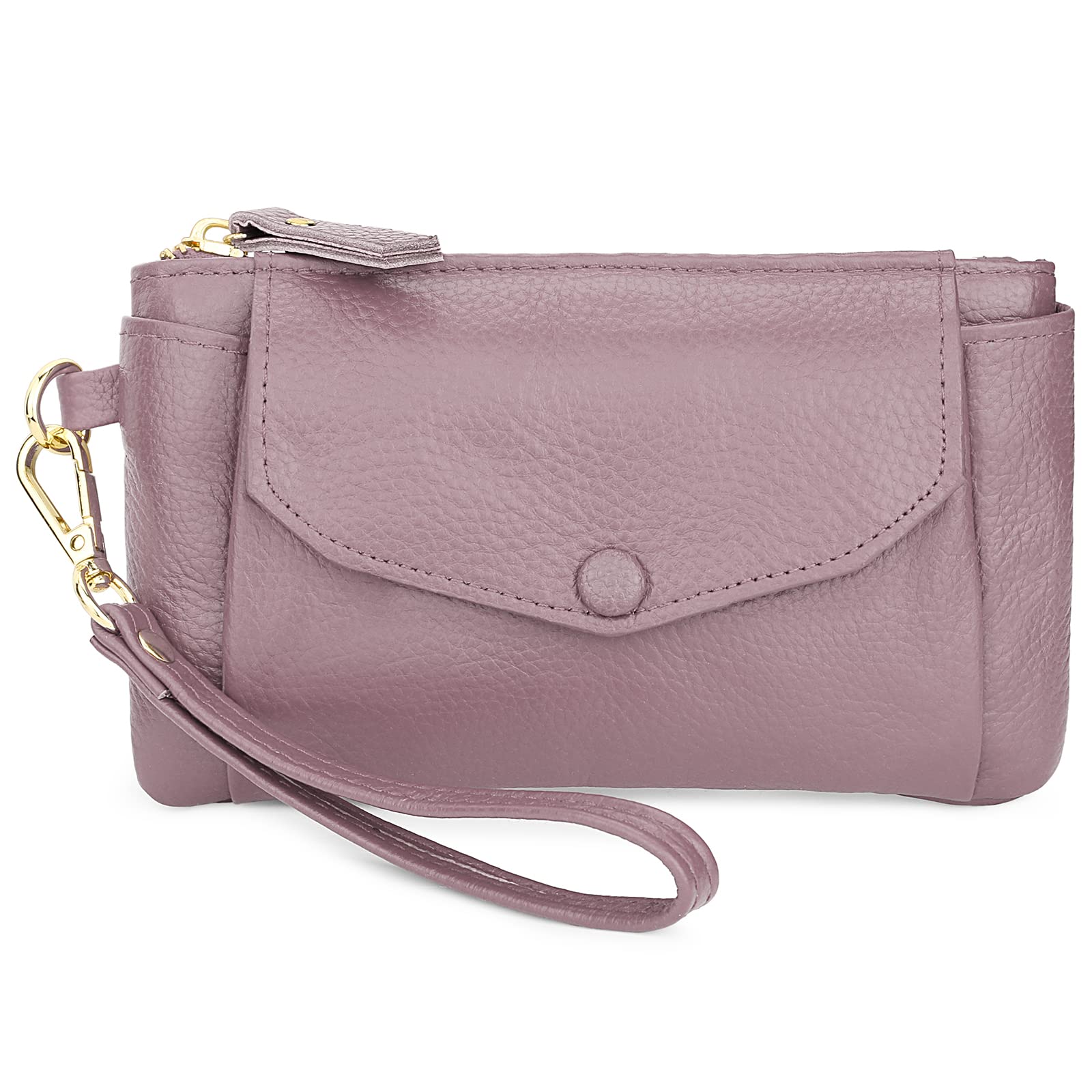 Uromee Genuine Leather Wristlet Wallet Clutch Purses with Detachable Chain