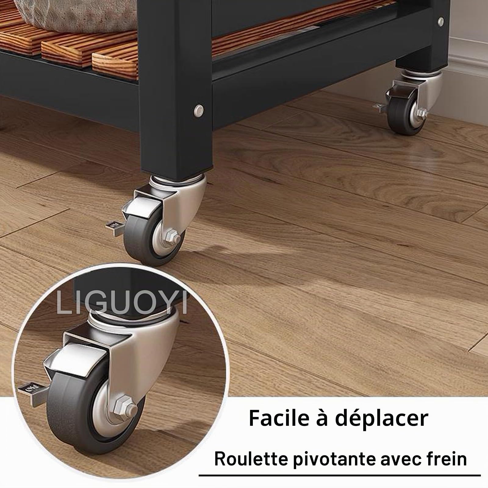 LIGUOYI Étagère À Plantes Métal Étagère À Fleurs, Banc À Fleurs À Échelle 2 Niveaux 3 Niveaux Etagère Plantes avec roulettes, Gain D'espace Porte Plantes pour Intérieur Ou Extérieur Jardin Balcon