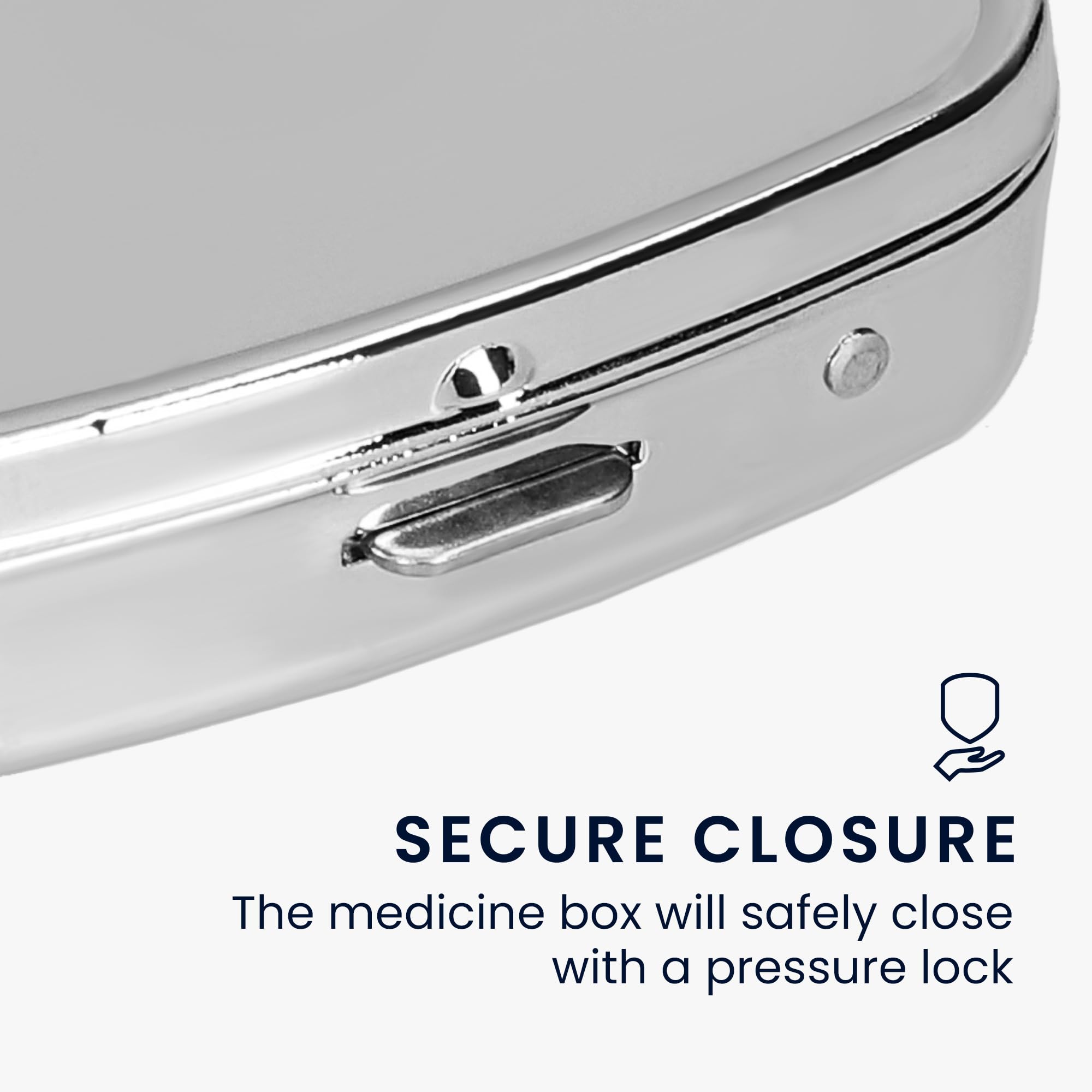 kwmobile Pastillero metálico 2en1 - Set de 2x estuche duro de acero inoxidable con 2 compartimentos para medicinas - plata