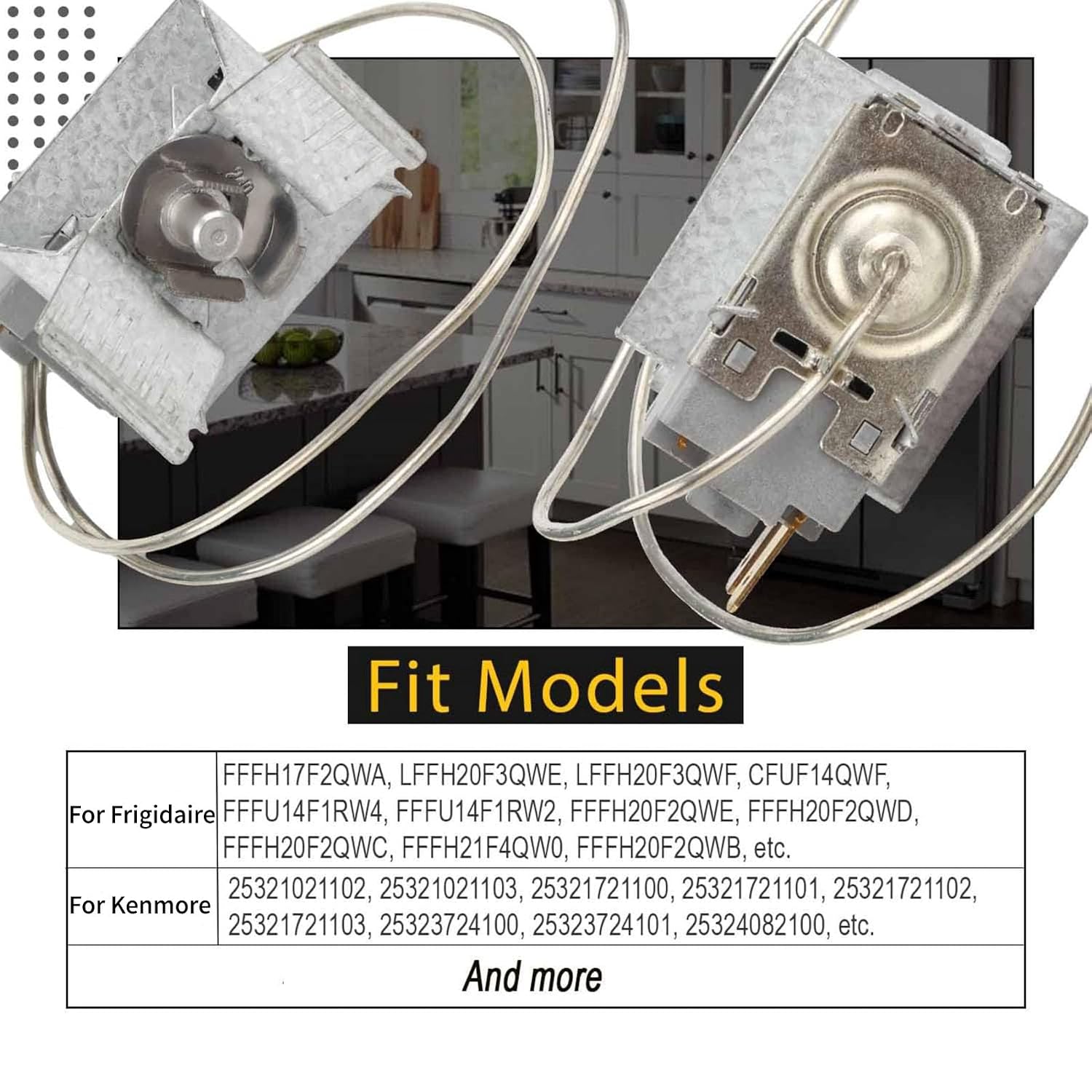Replace Temperature Control Thermostat 5304513033 for Frigidaire FFFH17F2QWA, LFFH20F3QWE, LFFH20F3QWF Refrigerator Accessories