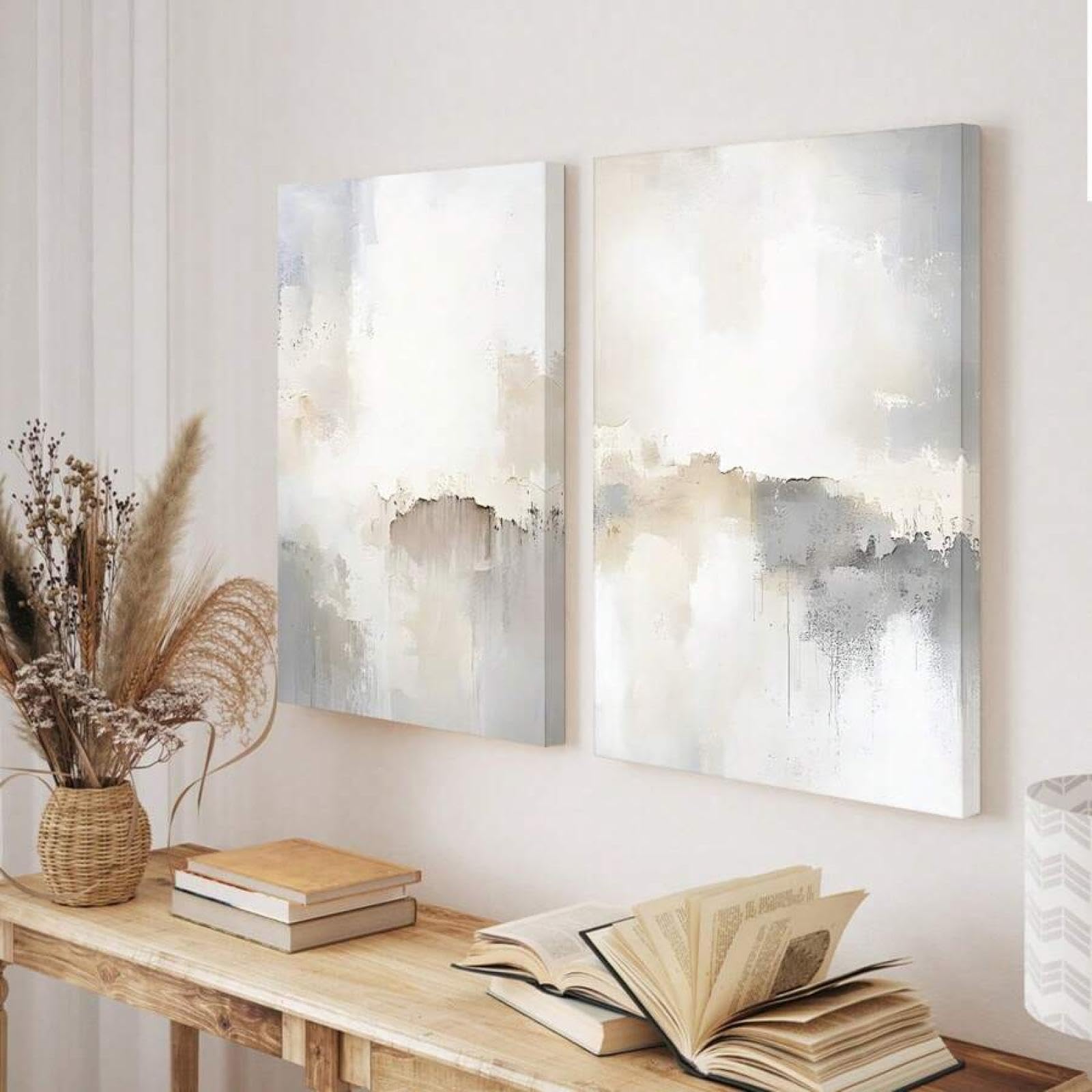 Affiches minimalistes modernes de décoration murale abstraite neutre XINBAO en toile grise - 8