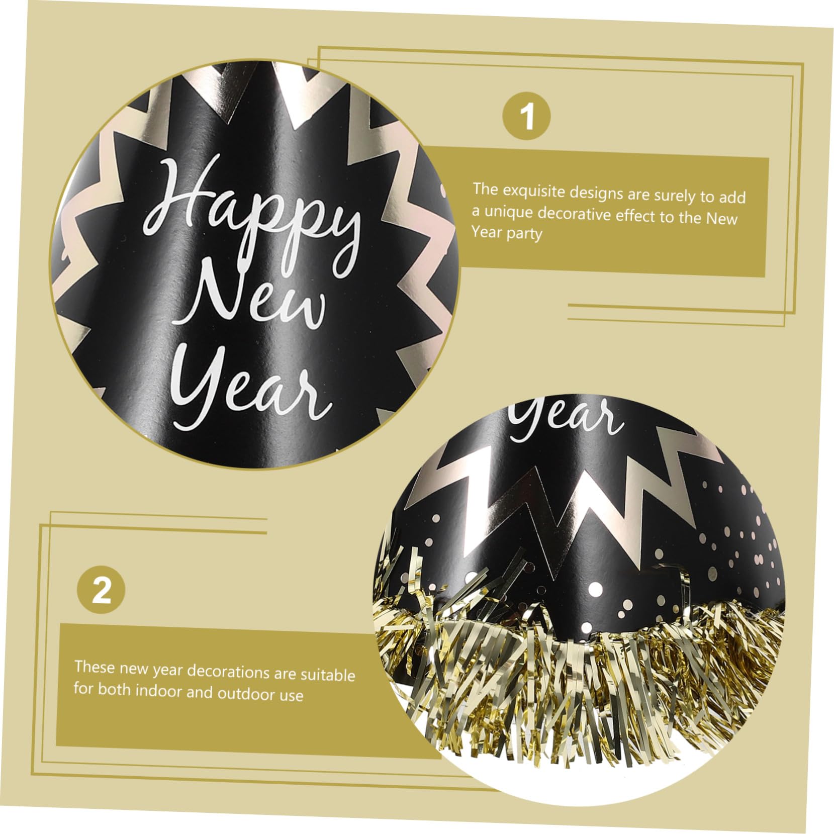 UPKOCH Kit de Décorations de Nouvel An Accessoires pour Fête et Ornements de Nouvel An Articles de Fête pour Réveillon