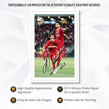 Stampa Autografata Mo Salah, Luis Diaz & Alisson - Liverpool FC, Formato A4, Regalo Perfetto Per Tifosi - Foto 7