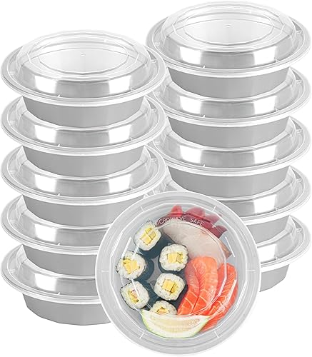 Miniatura 173 de Restaurantware Asporto - Cajas para llevar de 16 onzas, 50 recipientes de alimentos para llevar para microondas, tapas de plástico transparente Negro