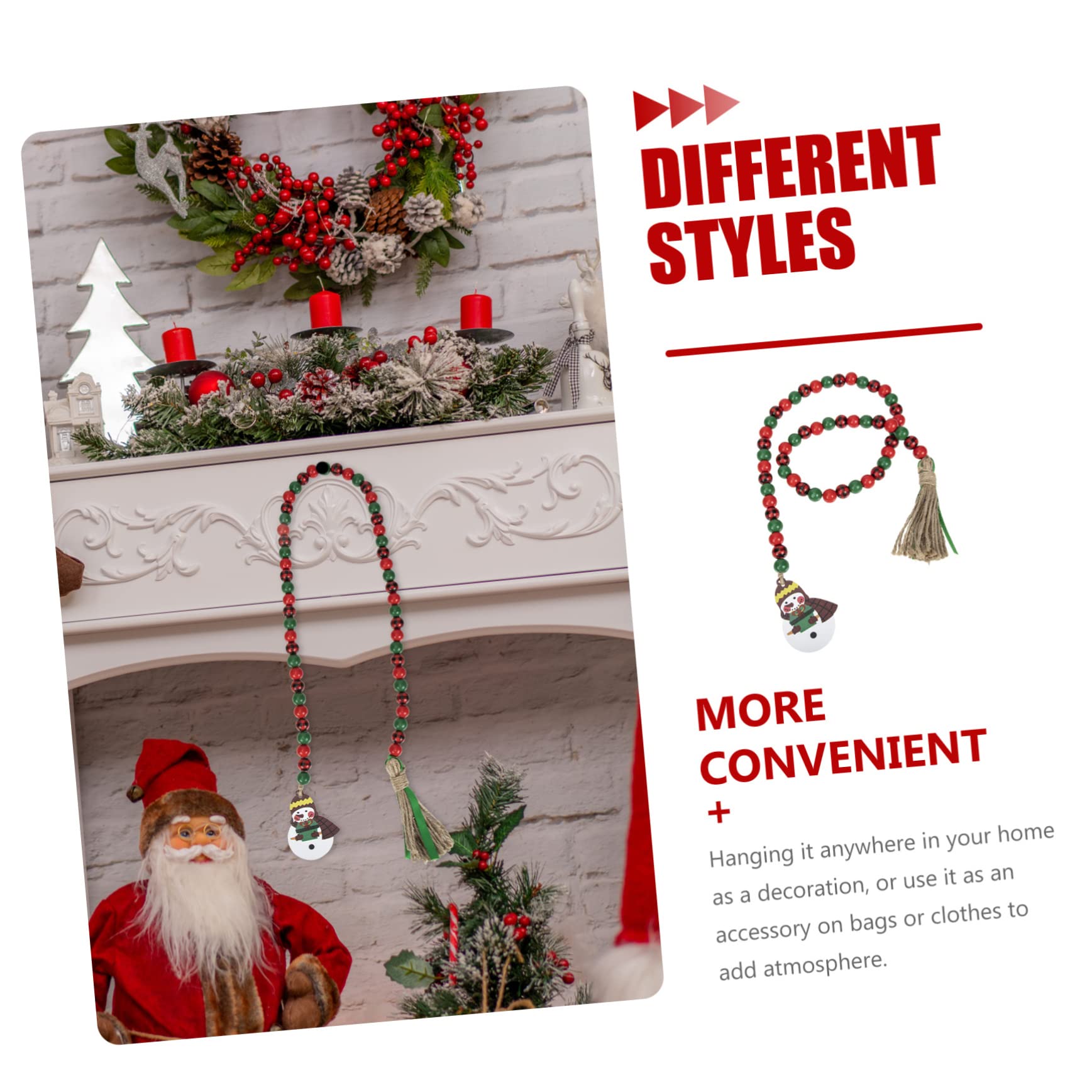 TOPBATHY 5 Stück Weihnachtsperlen Bunte Dekoration Weihnachtsparty Anhänger Perlengirlande Quastengirlande Wandhaken Dekorative Weihnachtsfeier Dekoration Seil Perlengirlande