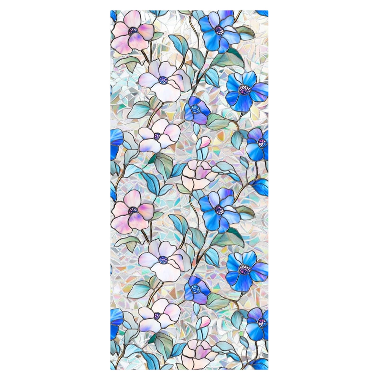 Limtula Removable Floral Embossing Statics Window Film Statics Cling Decorative Glass Sticker for Door Fixed Cling Transfers