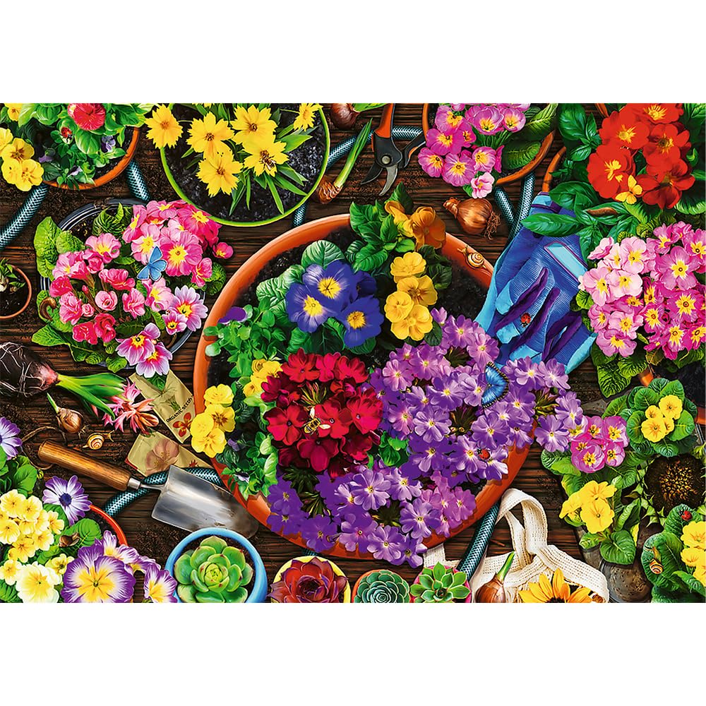 Trefl - Puzzle 2w1: Prace w Ogrodzie - 2 x 500 Elementów - Zestaw Dwóch Układanek, DIY, Kreatywna Rozrywka, dla Dorosłych i Dzieci od 10 lat
