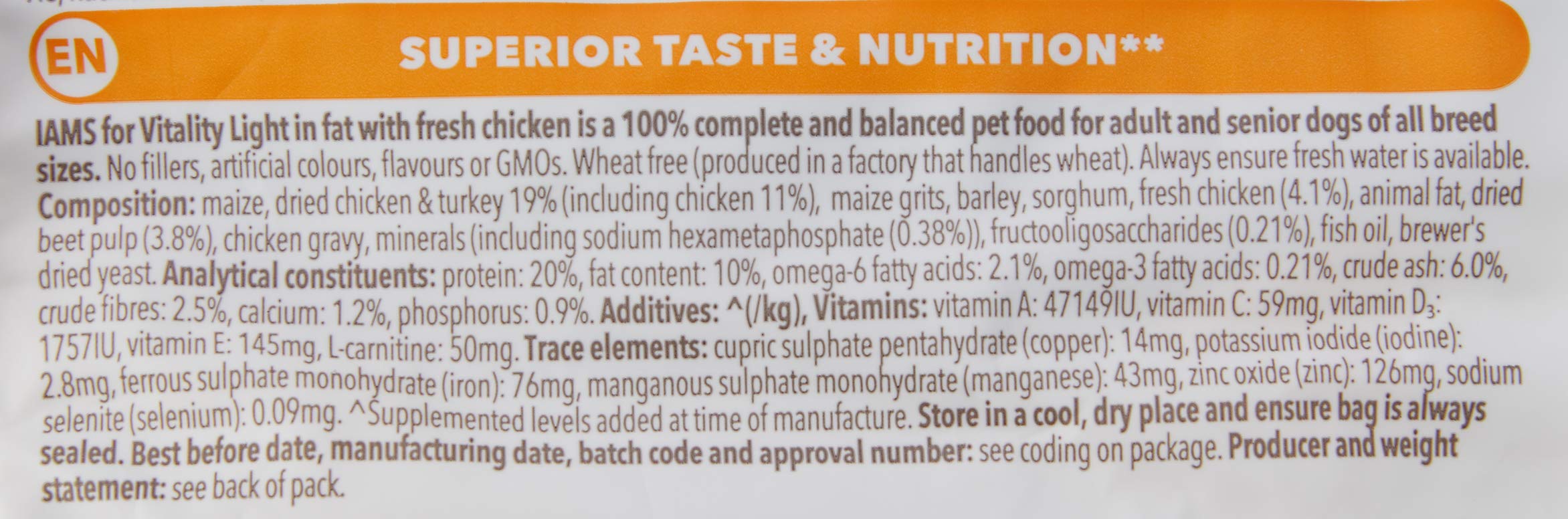 Iams - Croquettes light pour chien - 3 kg - Lot de 3