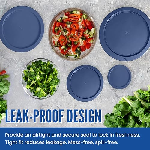 Miniatura 3 de Tapas de repuesto para contenedores Pyrex (2) 1 taza (3) 2 tazas (2) 4 tazas (2) 7 tazas (azul)