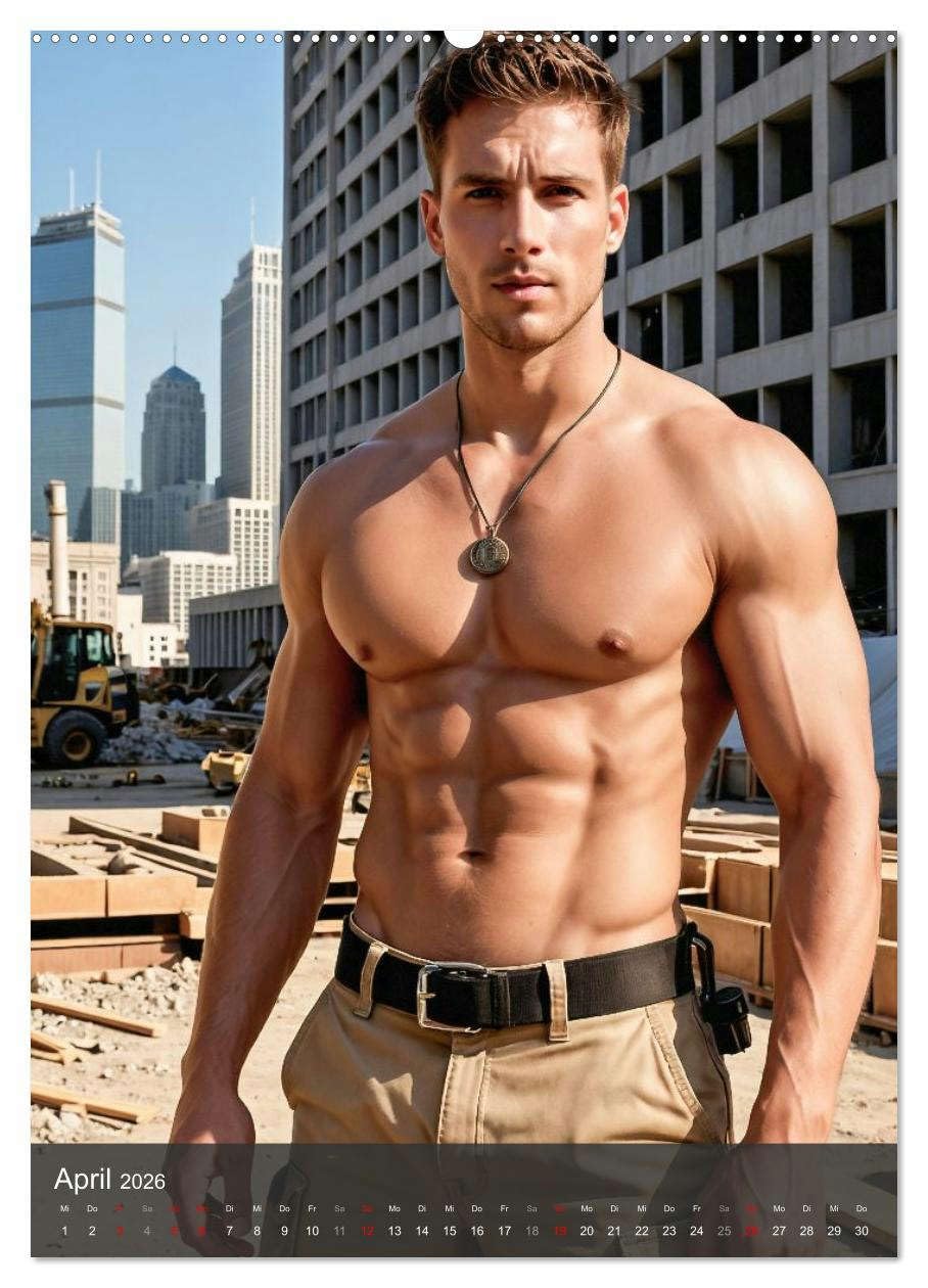 SEXY BAUARBEITER - Nackte Männer packen an (hochwertiger Premium Wandkalender 2026 DIN A2 hoch), Kunstdruck in Hochglanz: Erotischer Männerkalender: ... kraftvoll anpacken (CALVENDO Erotik)