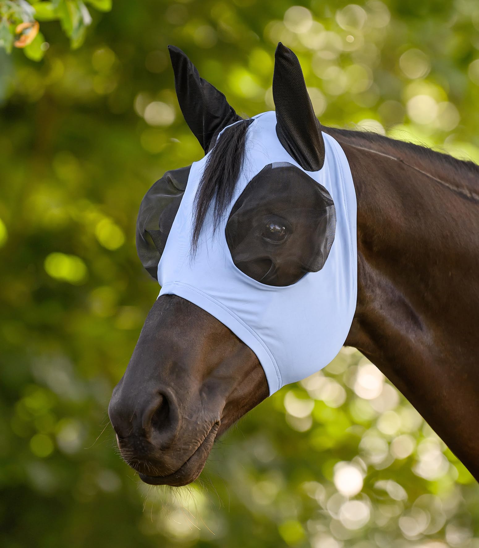 WALDHAUSEN Maschera per mosche Puck Flex, blu pastello, pony