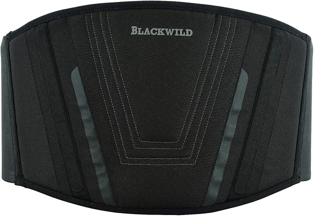 BLACKWILD pas nerkowy motocyklowy, dla mężczyzn i kobiet, kolor czarny, skuteczna stabilizacja, ocieplacz nerek, podparcie okolic lędźwiowych, pas nerkowy