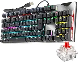 Teclado Gamer 100% Mecânico Rgb Antighosting Switch Blue e Red (Switch Red)
