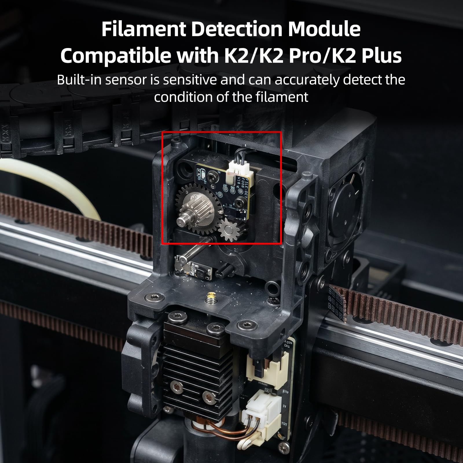 BCZAMD Zastępująca płyta do wykrywania filamentu do K2-Plus: oryginalna część wytłaczarki materiał moduł czujnika PCBA Break Detector kompatybilny z drukarką 3D Crealiity K2 Pro Combo K2P M300