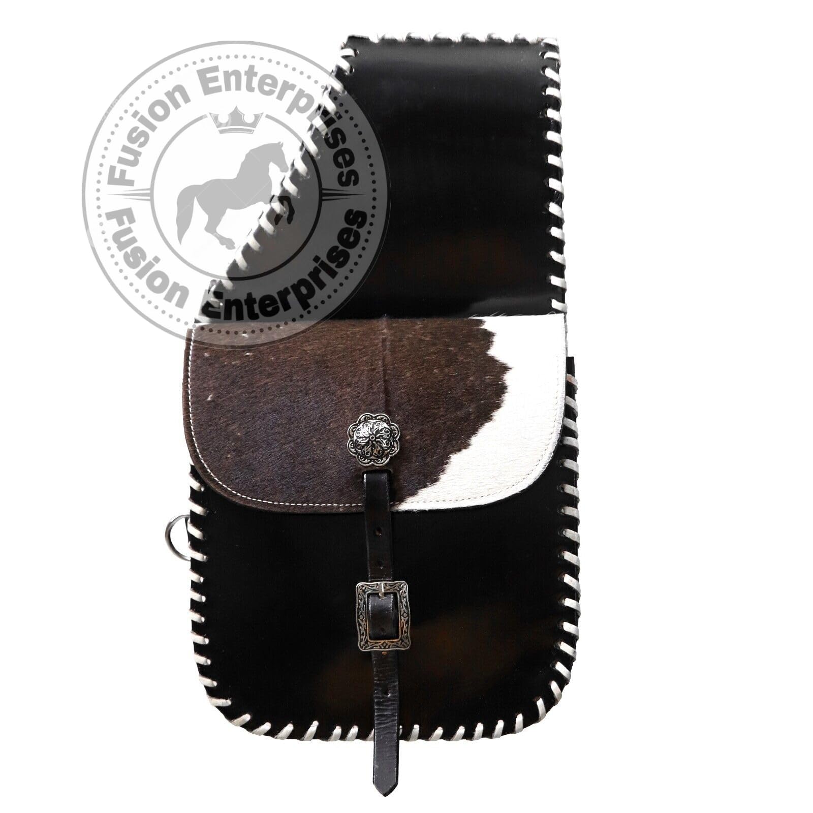 Western-Leder-Satteltasche für Pferde | Reitvergnügen Wanderritt geeignet für Reiten und Fassrennen | Satteltasche mit verstellbarem Riemen GRÖSSE: 10"X10"X3" AS-35