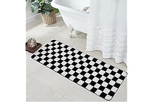 Uphome Checkered Soft Bath Runner Rug
