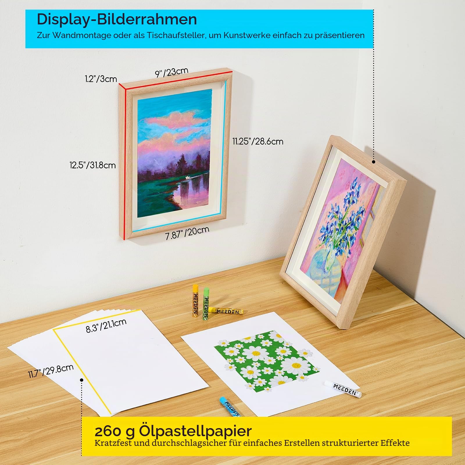 MEEDEN Weiches Ölpastell-Set: 102-teiliges Ölpastell-Set mit 72 Farben und 6 weißen Pastellkreiden – All-in-One-Ölkreiden mit Papier, Palettenmesser, Abdeckband – Kunstbedarf für Künstler, Anfänger