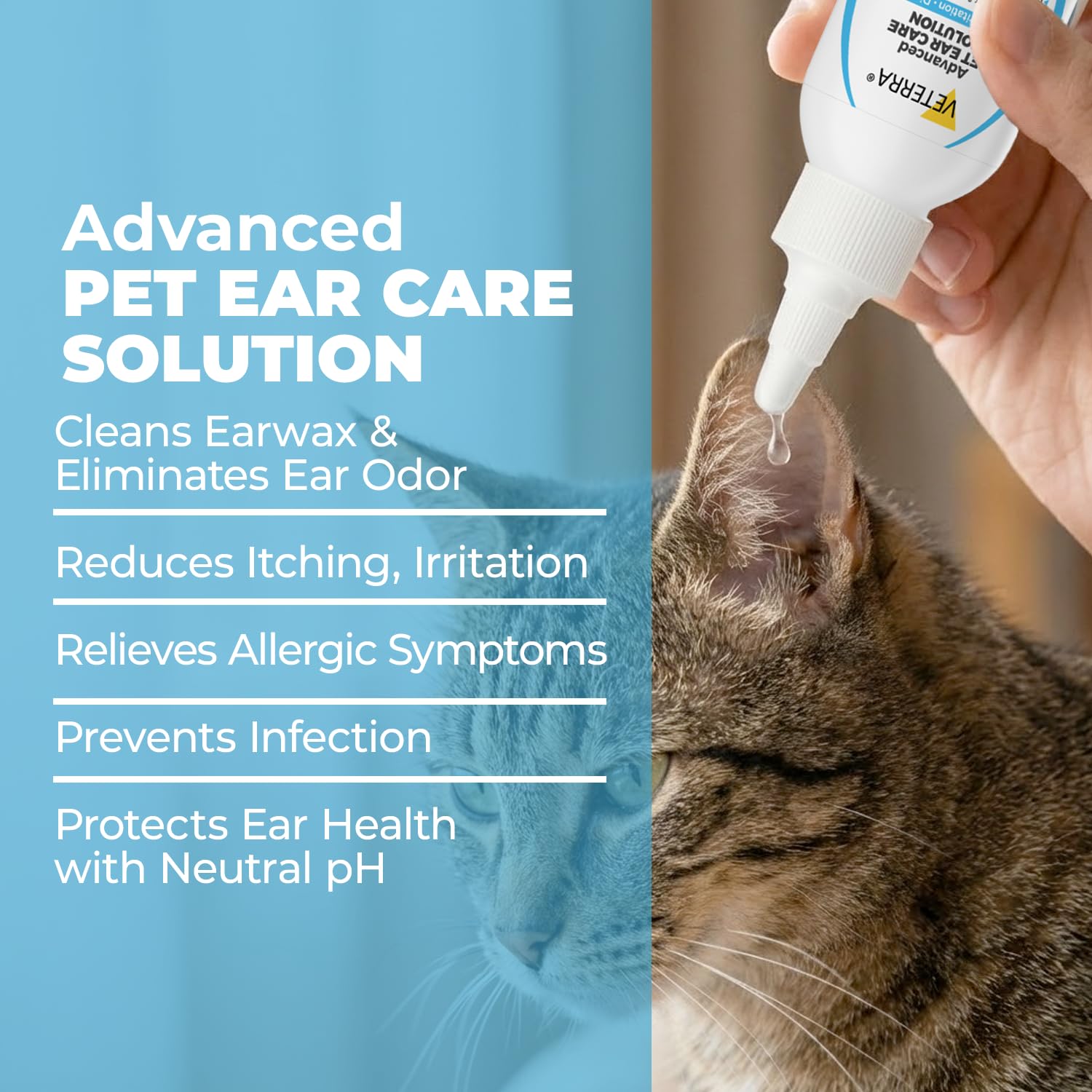 Veterra Dog Ear Cleaning Solution for Dogs & Cats – Vet Recommended Ear Cleaner, Helps Remove Wax & Odor, Supports Healthy Ears, Gentle No-Rinse Formula - 3.38 Oz - 100 Ml - image 2