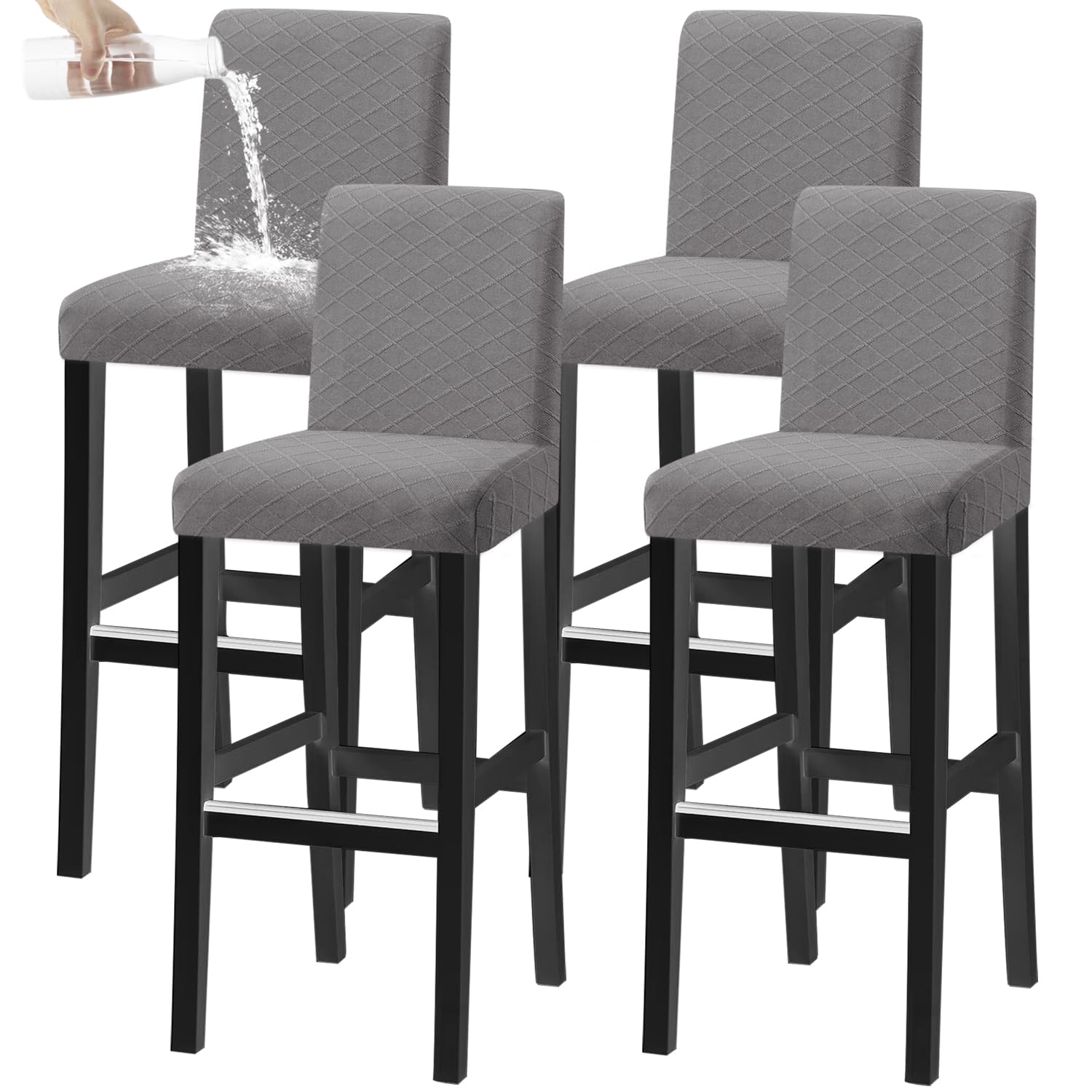 Housses tabouret de bar imperméables extensibles pour chaise courte