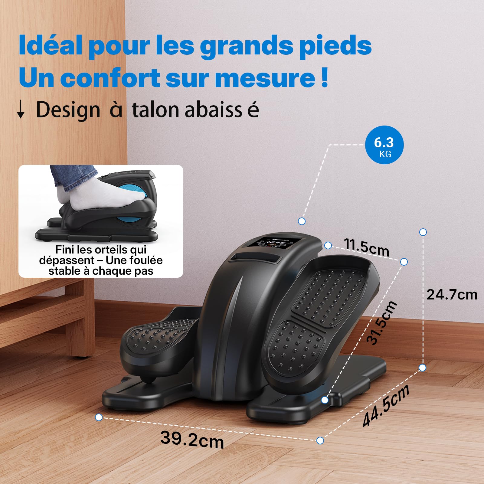 MERACH Mini Vélo Elliptique Électrique, Elliptique de Bureau pour Maison avec Télécommande et Écran LCD, Silencieux et Portable Vélo Elliptique d'Appartement pour Séniors, Adolescents et Adultes