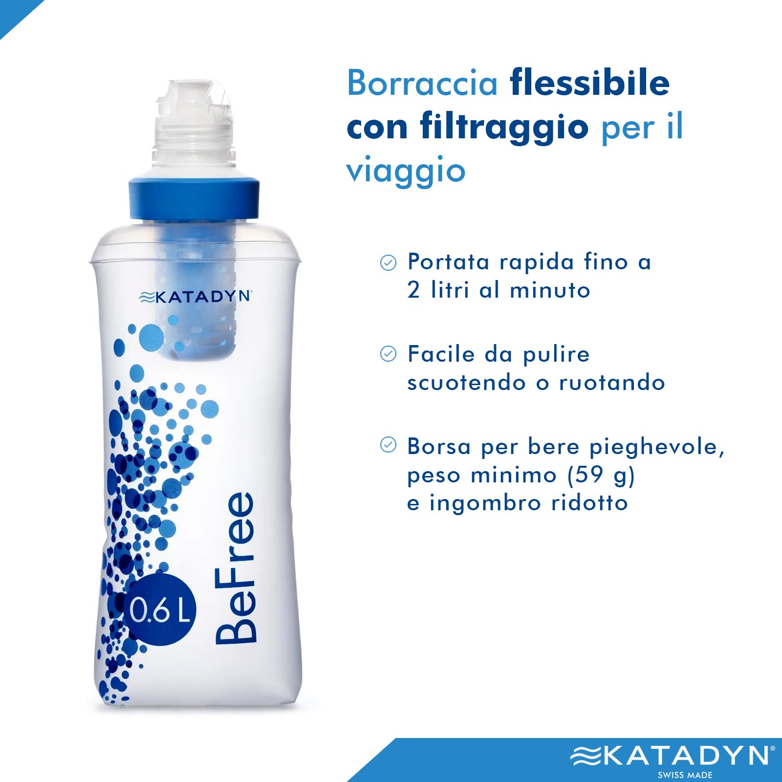 KATADYN BeFree Filtro dell'Acqua, Volume: 0.6 Litri