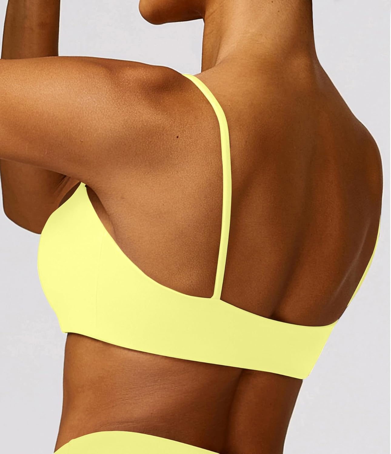 Comper Women's Sports Bra with Thin Straps Stretchy Wirefree Workout Bras Lightweight Workouts Bralette with Removable Pads - Image 6