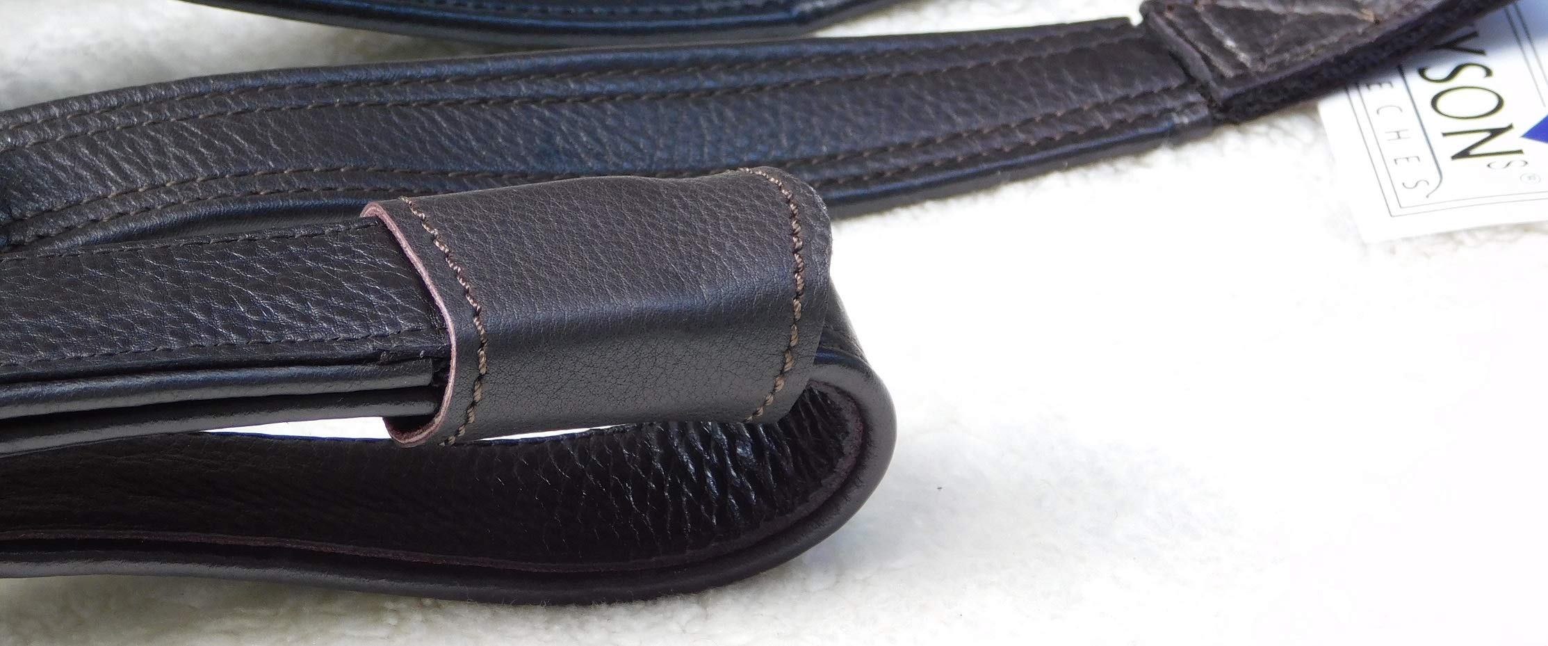 1 Paar Mono Steigbügelriemen Riemen Schwarz Braun Leder/Nylon Webbers 50-69 cm Tysons (Schwarz)