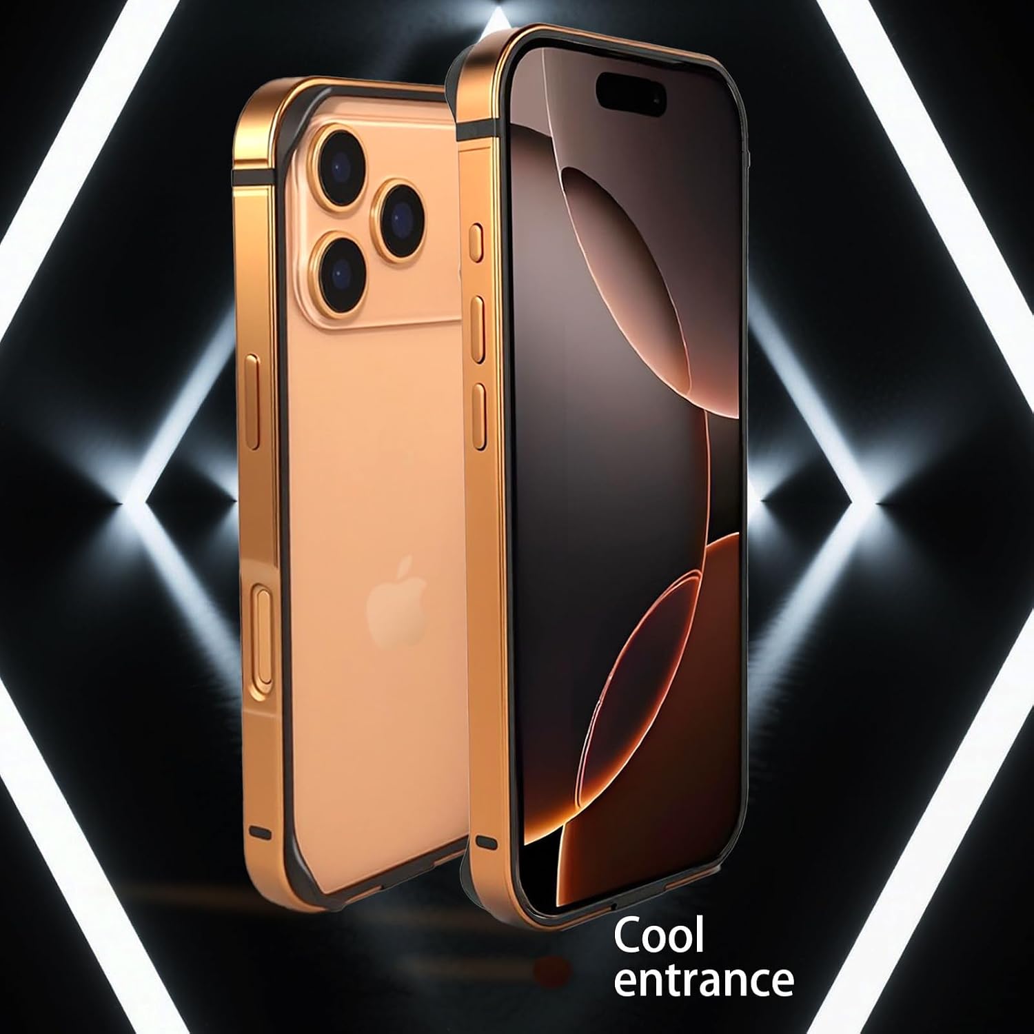 for iPhone Air Bumper Case Metal, No Back Design Compatible with MagSafe, Aluminum Alloy + TPU Bumper Frame Slim Fit Excellent Heat Dissipation 4 Corner Raised Shockproof (Black)