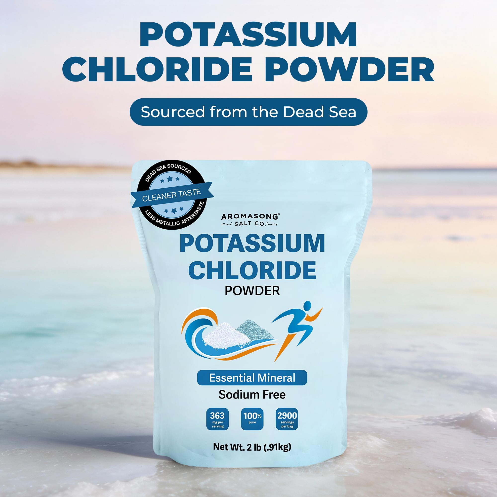 Aromasong Potassium Chloride Powder – Natural Low Sodium Salt Substitute & Essential Hydration Electrolyte Supplement– Pure Potassium Powder for Cooking & Mineral Balance – 14oz — Amazon image 2