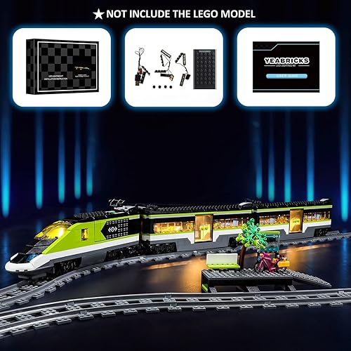 Miniatura 5 de YEABRICKS Luz LED para Lego-60337 City Express modelo de bloques de construcción de tren de pasajeros (juego de Lego no incluido)