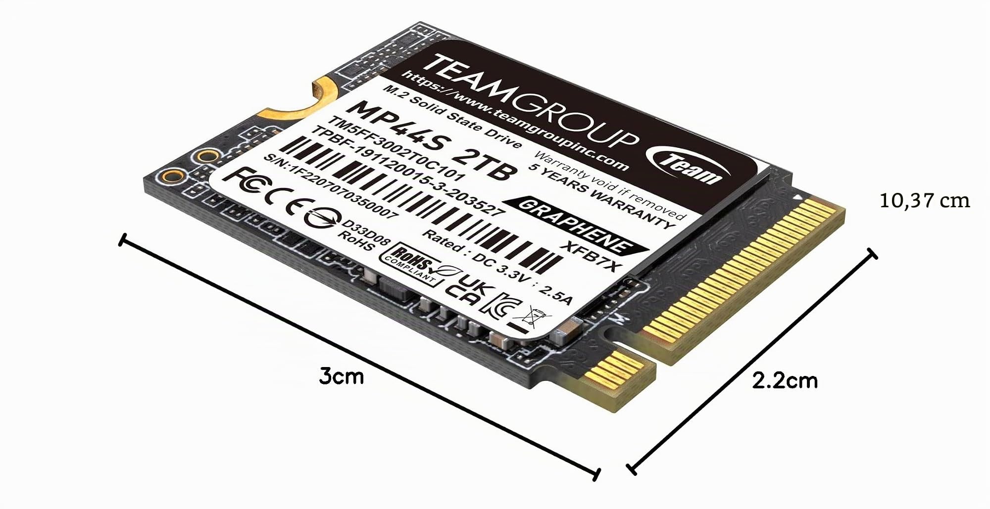 TEAMGROUP HD M2 SSD 2TB MP44S SSD PCI-E 4.0 2TB
